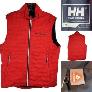 Helly Hansen Primaloft Quilted Packable Vest Full Zip Red Large